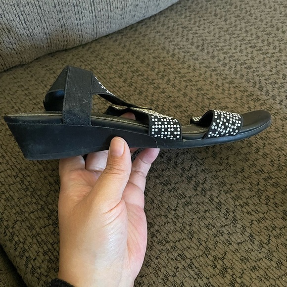 IMPI STRETCH WOMENS SIZE 6 WEDGE SANDALS WITH BLING - Picture 8 of 8